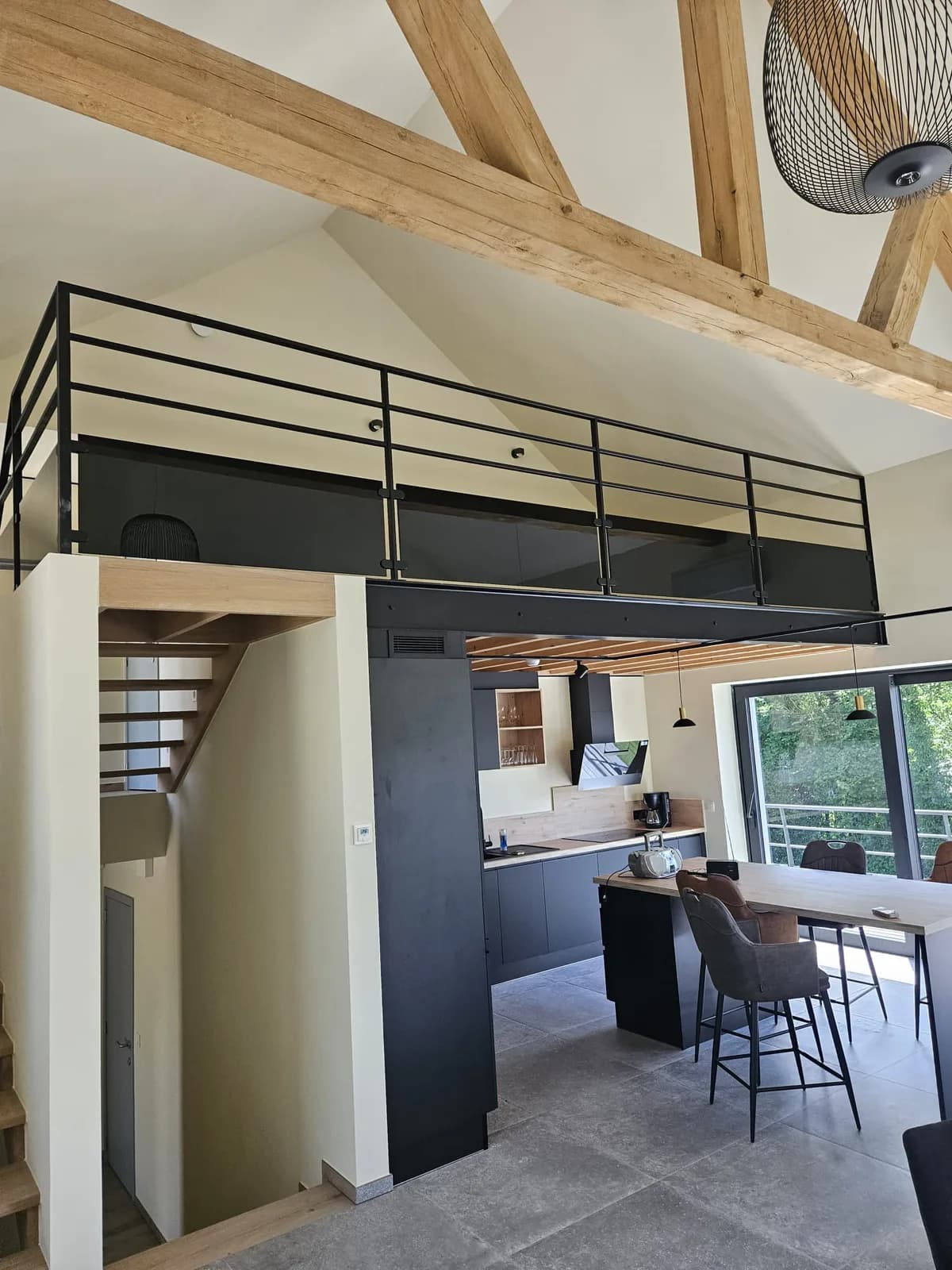 Garde-corps mezzanine acier noir