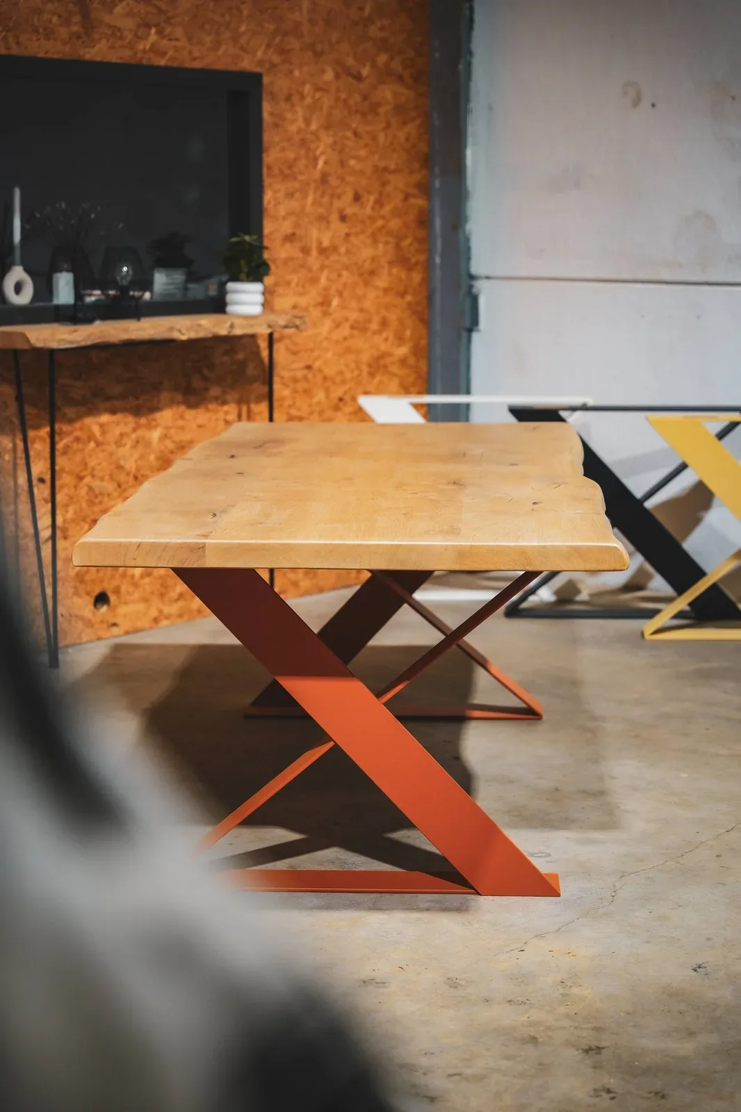Table de salle à manger acier et bois